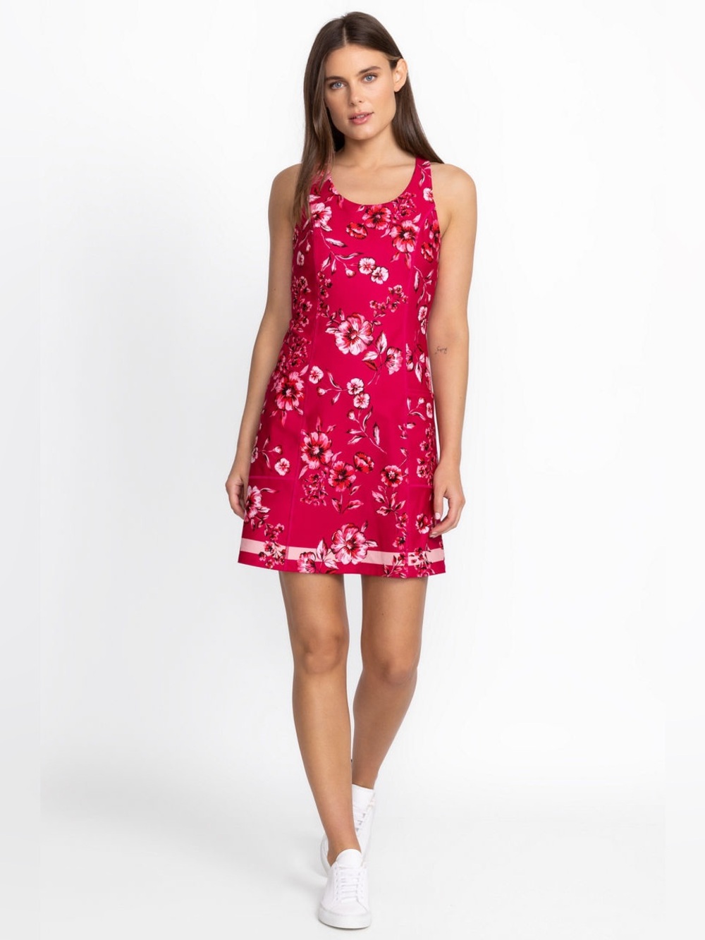 Johnny Was Misty Fall Everyday Tennis Dress Pink Floral Activewear Size Large